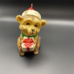 Vintage Raccoon Christmas Candle