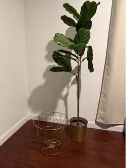 Basket set decor + fake plant included