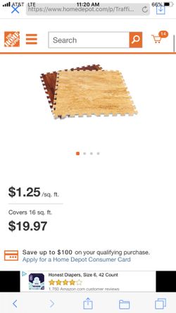 Brown/Travertine 24 in. x 24 in. x 0.47 in. Wood All Purpose Flooring (4-Pack