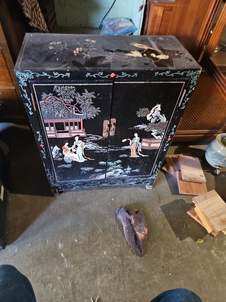 Chinese Black Laquer Cabinet
