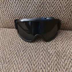 MOTORCYCLE GOGGLES.  BLACK LENS.  NEW.  PICKUP ONLY 