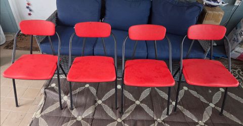 Set of 4 Mid-Century Cosco Stylaire Model 90 Chairs