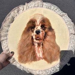 Vintage Dog Lace Embroidery, Cocker Spaniel