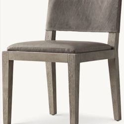 RH Restoration Hardware Saddle Leather Dining Chairs, Set Of 4