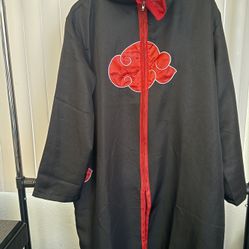 Naruto Akatsuki Anime Black Cosplay Cloak /Robe Size Adult X-large