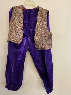 Purple Satin Genie Costume Two-Piece Set