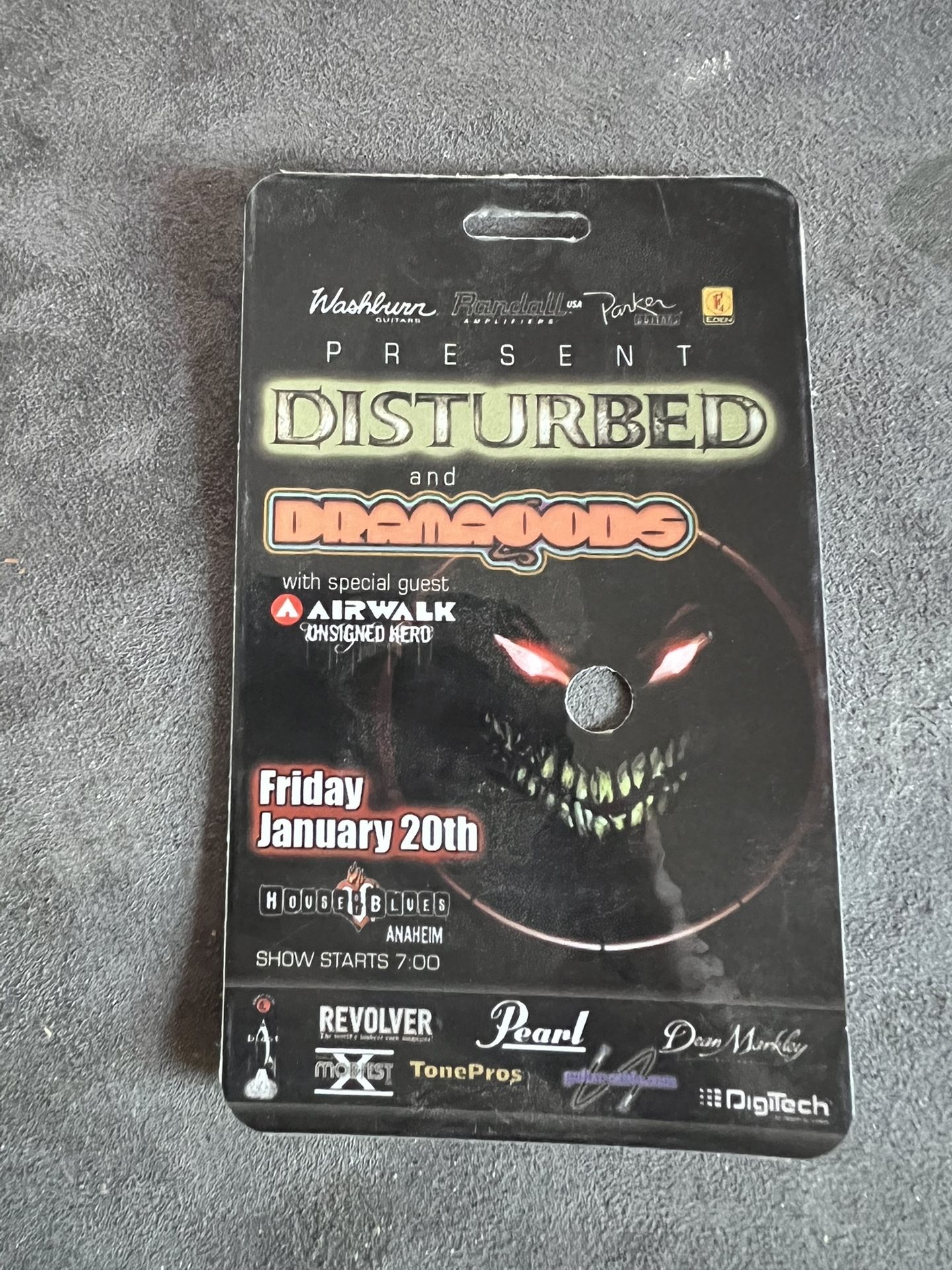 DISTURBED NAMM JAM PASS COLLECTIBLE 