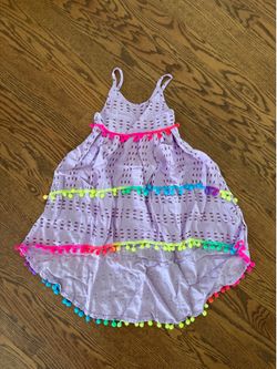 NWT Size 2 / 2T Lola + The Boys St. Barths Pom Pom High Low Lavender Dress