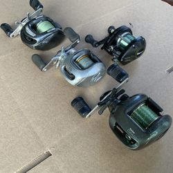 Lot of 4 Shimano Baitcasting Reels + Gift