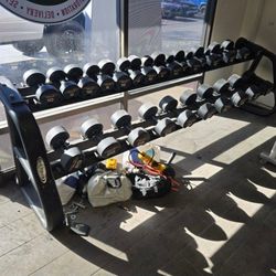 Dumbbells 5lbs - 40lbs With Matrix Tier 2 Dumbbell Rack Gym Equipment Weights