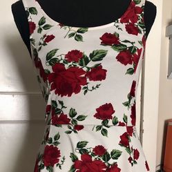 EUC: Striking Red And White Dress