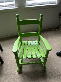 Sturdy Toddler Rocking Chair with High Backrest & Rounded Armrests