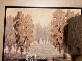 Large Framed Abstract Forest Canvas Wall Art