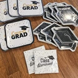 Graduation Plates And Napkins $10