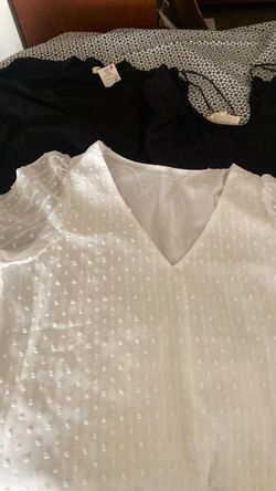 White Textured V-Neck Blouse