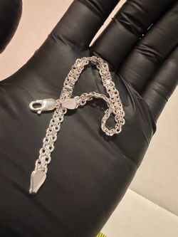 New 925 Sterling Silver Rolo Chain Bracelet