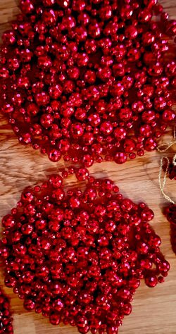 Beautiful, Quality long red bead stands for Valentines Day, Birthdays, Wedding, celebrations