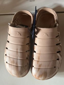 Beige Rubber Clog Sandals, size 11
