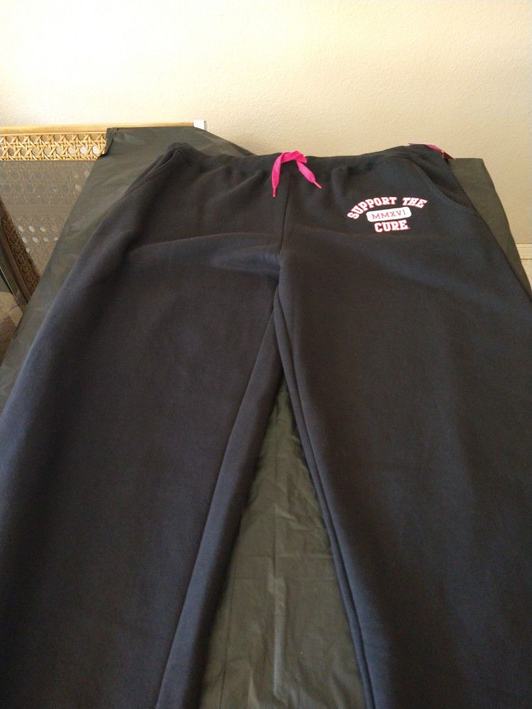 Women's Sweatpants-Black-Breast Cancer Support