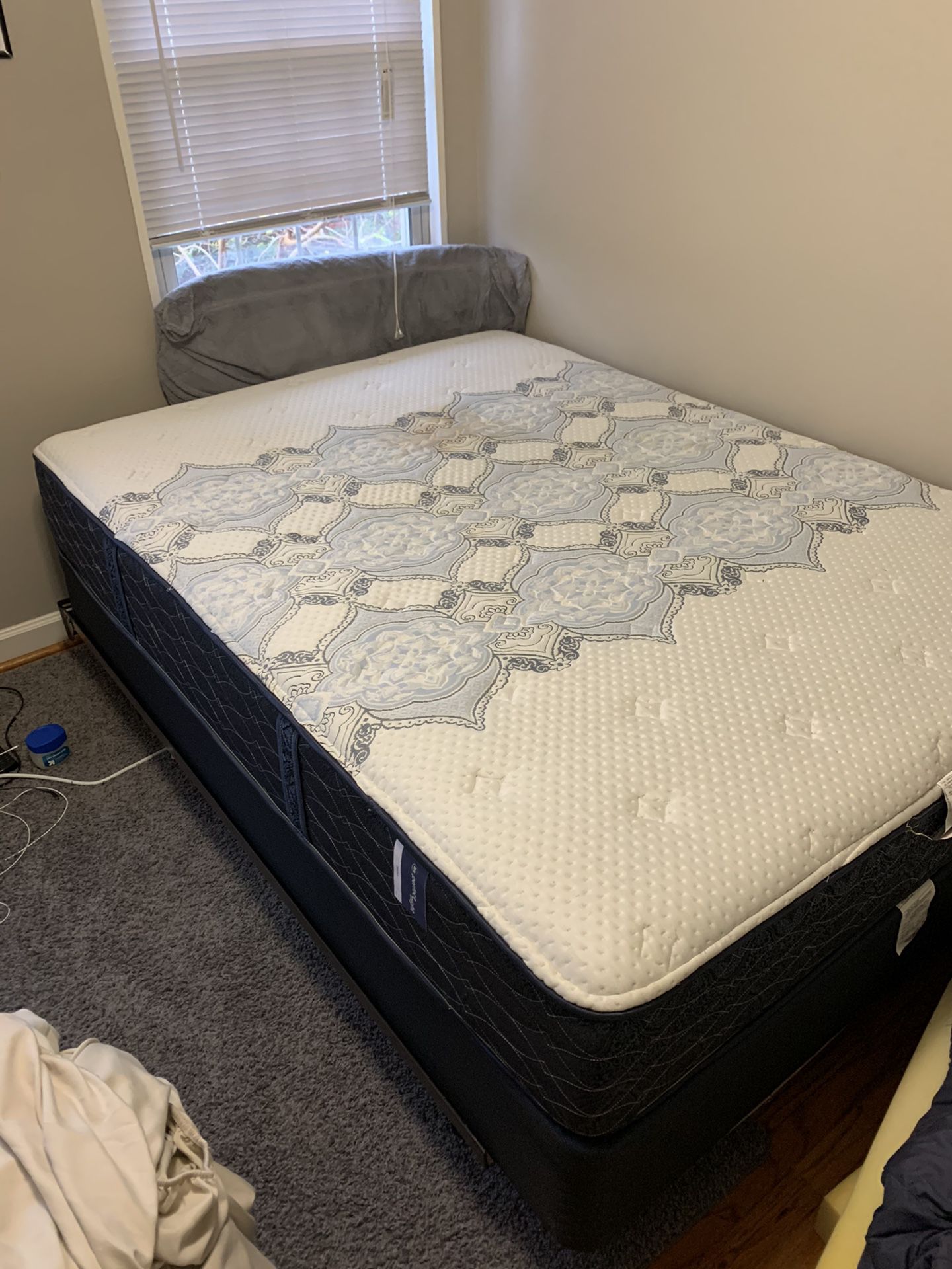 Queen Mattress, Boxspring And Bed frame
