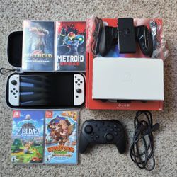 Perfect Working Switch Oled Console Bundle With Games