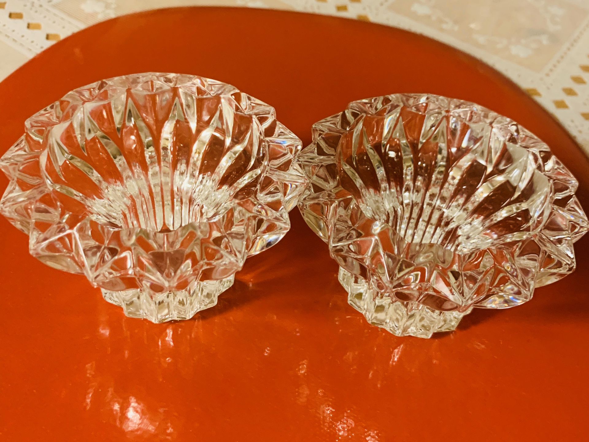 Beautiful Crystal pair candle holders...