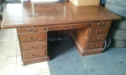 Quality Solid Wood Desk & Matching Armoire