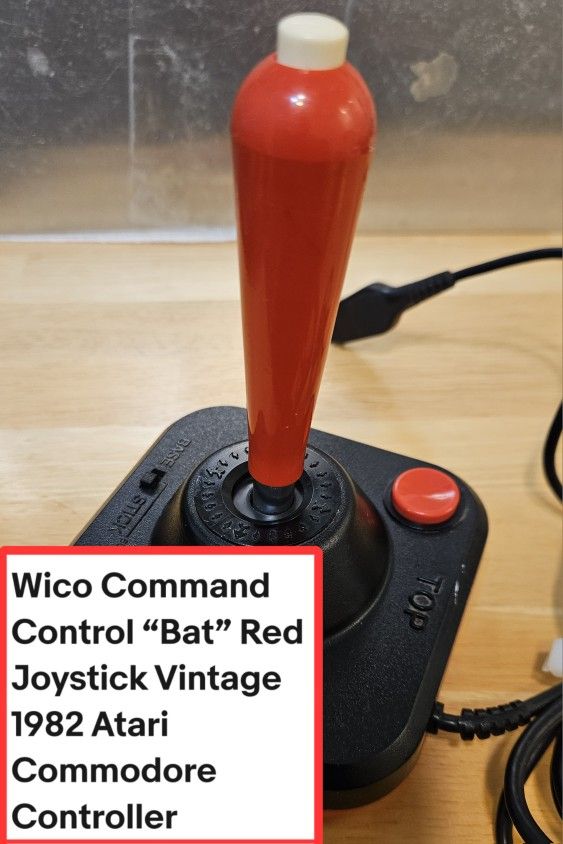 WICO COMMAND CONTROL "BAT RED" JOYSTICK VINTAGE COMMODORE CONTROLLER(USED)