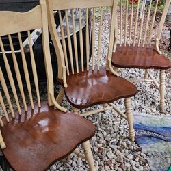 3 Matching Wooden Chairs