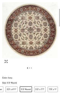 Brand New Radici Como 1592 Ivory Circular Area Rug