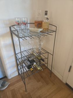 Metal wine rack, bar cart