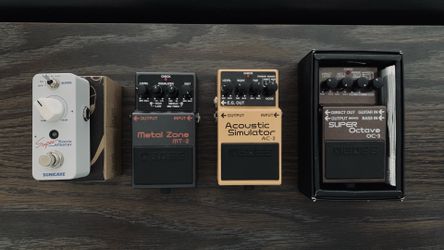 Boss & Sonicake Guitar Pedals, Shure SM57, PreSonus Interface