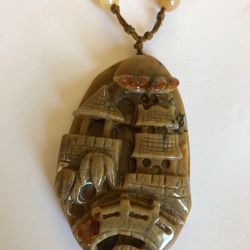 Natural 3D Carved jade pendant necklace