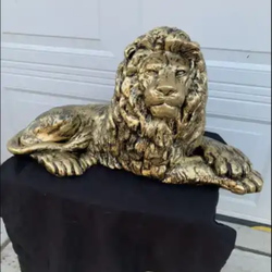 Golden lion statue