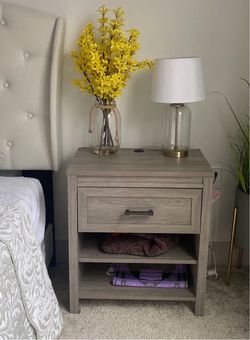 Farmhouse night stand grey washed