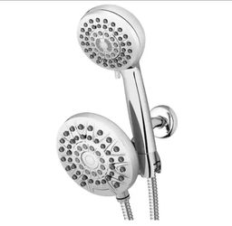 Waterpik 8-Spray Patterns with 1.8 GPM 6.25 in. Wall Mount Dual Shower Head and Handheld Shower Head in Chrome