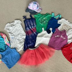 girls size 4 5 clothing lot bundle short sleeve tops skirts dresses tank tops summer gap rashguard