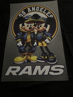 Los Angeles Rams Mickey And Minnie Mouse Heat Transfer 
