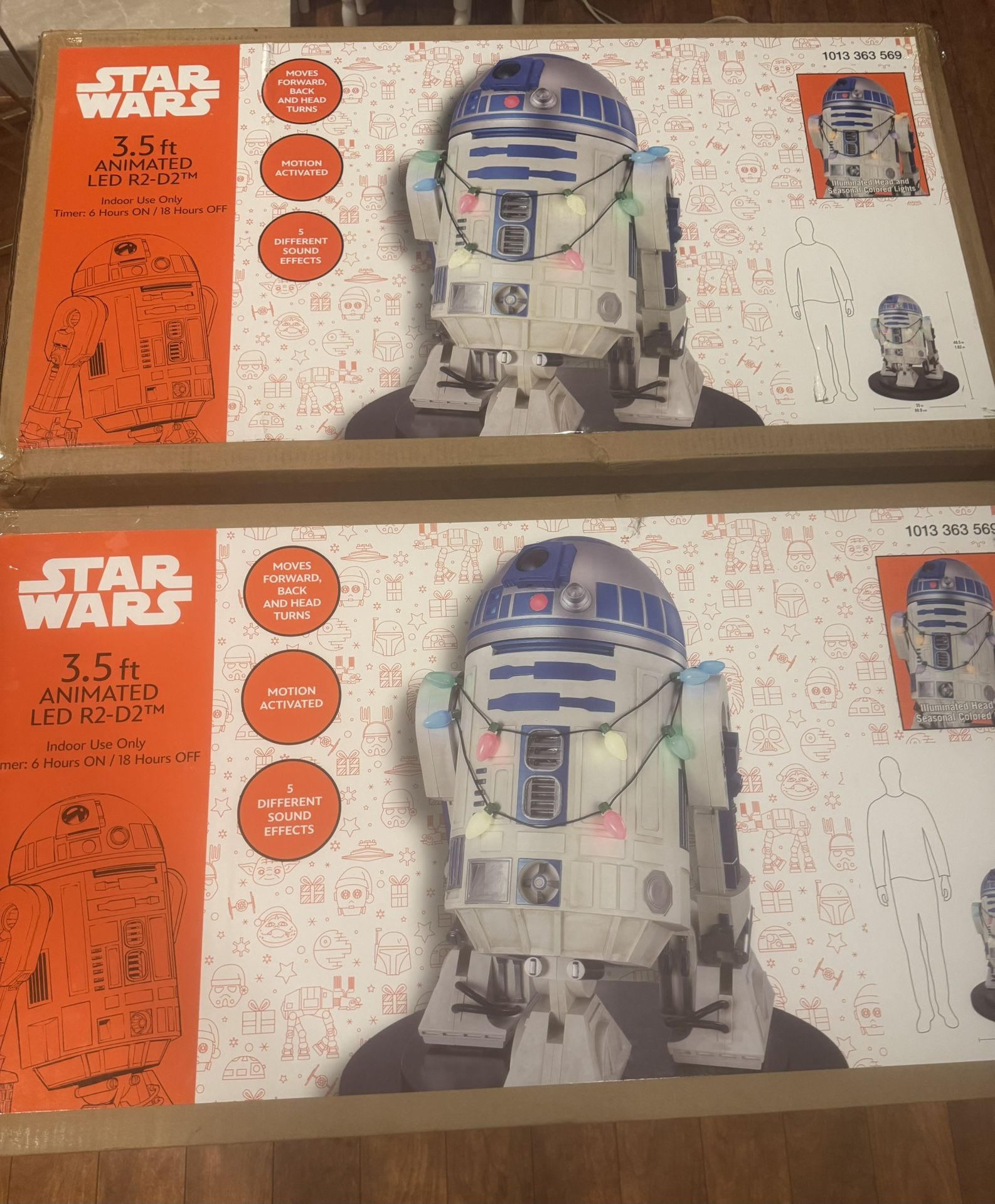 NEW! Star Wars 3.5ft Animated LED R2D2