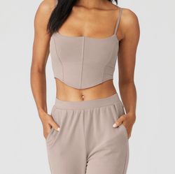 Alo yoga corset and   Ruched sweatpants set