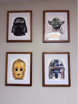 6 pieces of Star Wars wall art