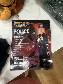 Kids Police Costume Size S