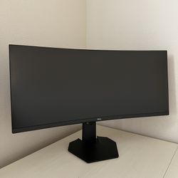 Dell S3422DWG Curved Gaming Monitor - 34 Inch 1800R Curved Screen with 144Hz Refresh Rate, WQHD 1440p Display, HDMI 2.0, DP 1.4 Ports, AMD FreeSync