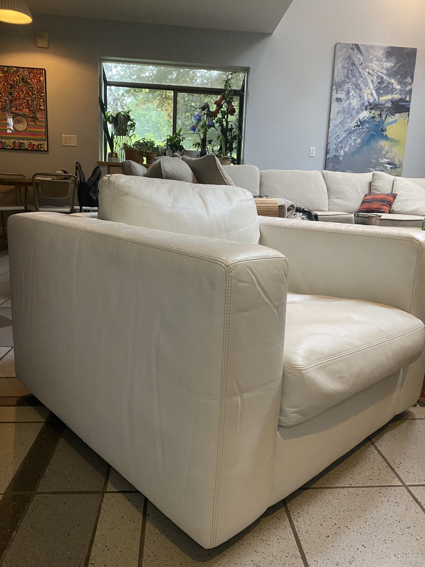 Design Within Reach: White Leather Armchair