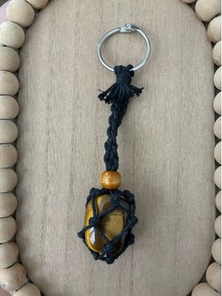 Genuine Tigers Eye Keychain Charms