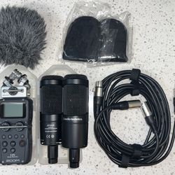 Zoom H5 Handy Recorder + 2x Audio-Technica AT2035 Condenser Mics – Studio Bundle