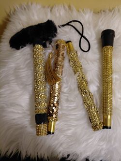 NEW REDESIGNED BLING-BLING METAL WALKING CANE ADJUSTABLE/FOLDABLE