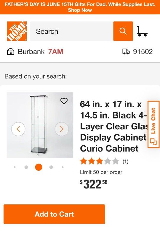 Clear Glass Display Cabinet / Shelves