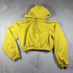 Alo Yoga Women’s Size Small Yellow Zip-up Sweatshirt Hoodie Cropped Gym #1521