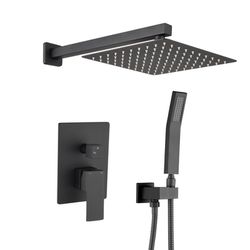 Wall Mounted Rainfall Shower Head System Shower Faucet, A3803-12MB